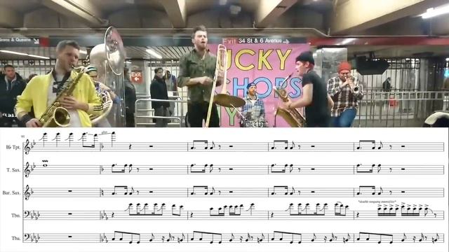 Transcription - Lucky Chops: Funkytown/I Feel Good (Live)