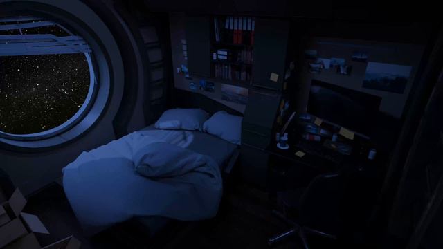 Cyberpunk Space Bedroom | Relax, Sleep, Study in Space | White & Brown Noise 528 Hz | 4K | 10 Hours смотреть онлайн