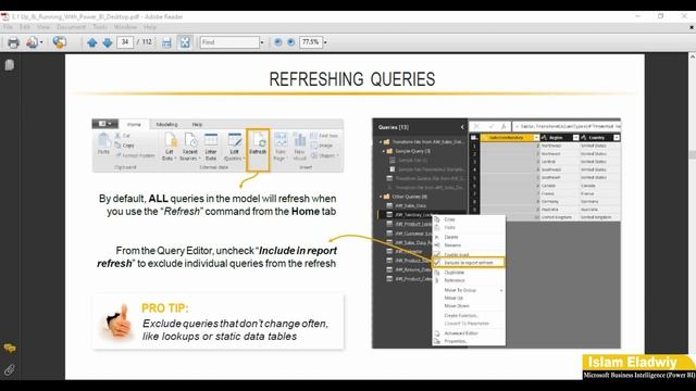 19 Microsoft Power BI - Query Refresh Settings - Arabic смотреть онлайн