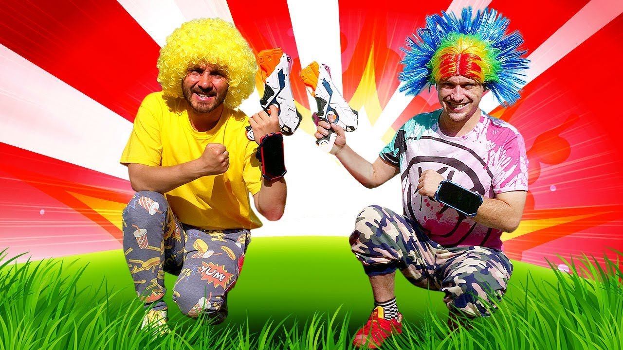 Pretend Play Nerf Gun War With Guns For Boys: Funny Pranks With Nerf Blasters - Try Not To Laugh