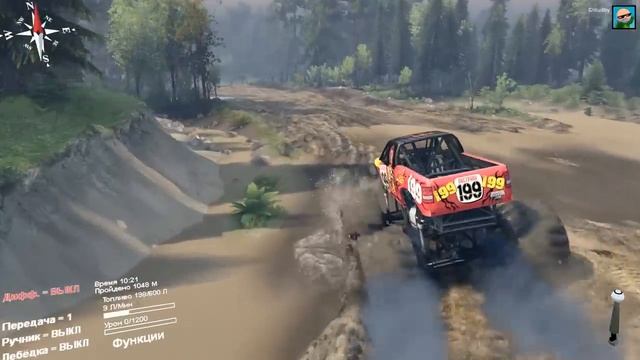 Моды в SpinTires 2014 | Pastrana Monster Truck #66 смотреть онлайн