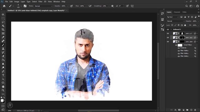 How to create Watercolor Painting Effect || Adobe Photoshop Tutorial смотреть онлайн