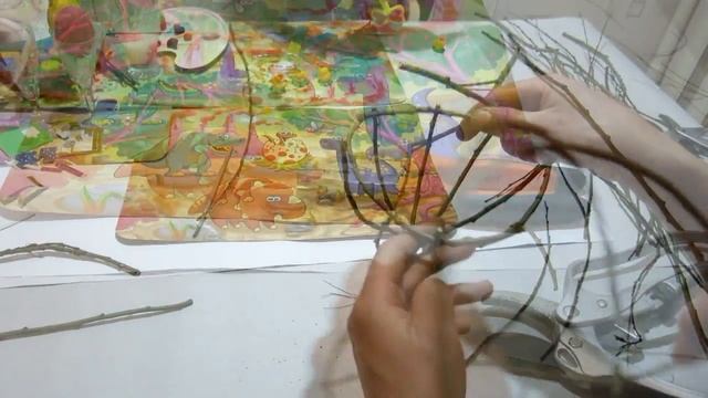 Корзинка из ивовых прутьев, своими руками. Поделка ребенку в сад. смотреть онлайн
