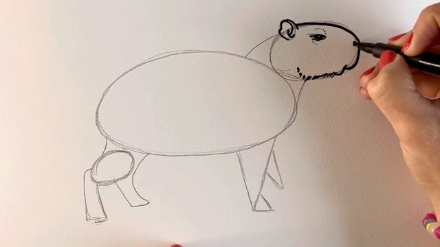 Easy realistic CAPYBARA drawing смотреть онлайн