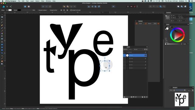 Convert text to curves in Affinity Designer tutorial смотреть онлайн