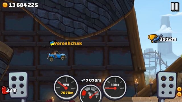 Hill Climb Racing 2 - 11,162m RALLY CAR in OVERSPILL FUN RIG GamePlay Walkthrough смотреть онлайн