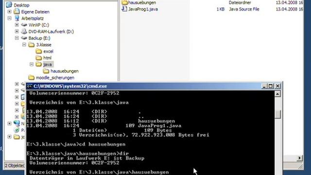 cmd Eingabeaufforderung javac java смотреть онлайн