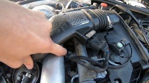 W221 s320 4matic OM642 датчик температуры ОЖ замена