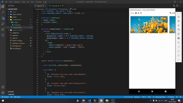 Animated Carousel - React Native Reanimated смотреть онлайн