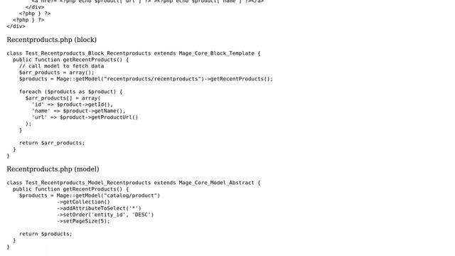 Magento: Function call returning fatal error: Call to undefined function getRecentProducts() смотреть онлайн