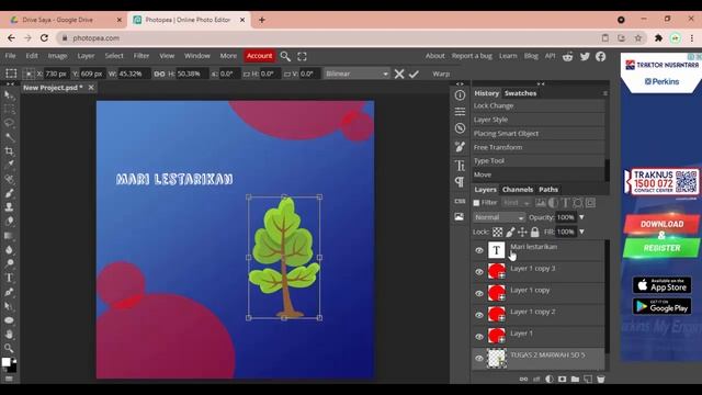 Membuat Poster dengan Program Photopea | Program Pengganti Adobe Photoshop смотреть онлайн