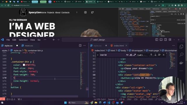 5 - HTML CSS portfolio website part 2. БЭМ, Main, Flex, псевдоселекторы смотреть онлайн