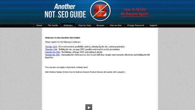 Not Another SEO Guide WSO Members Area смотреть онлайн