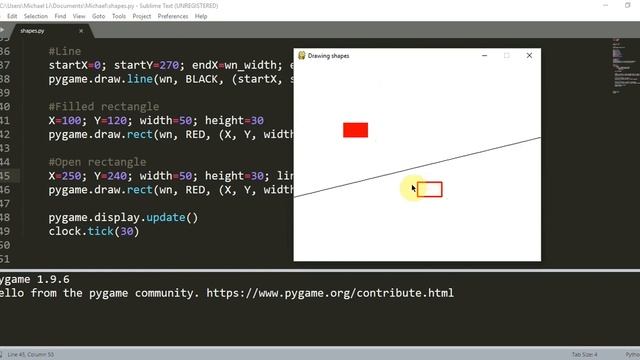 How to Draw Different Shapes in Pygame. Lines, Rectangles, Circles, Ellipses, Arcs, Polygons etc смотреть онлайн