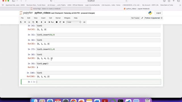 How to make use of List DataStructure methods insert pop & remove in python? #python3 смотреть онлайн