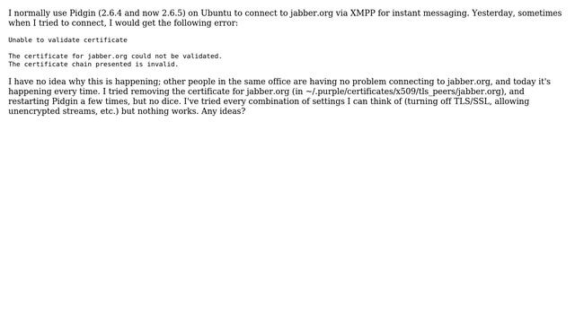 Pidgin cannot connect to jabber.org - SSL error (2 Solutions!!) смотреть онлайн
