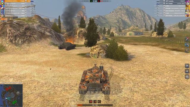 Object 140, T110E3 & BatChat 25 t • WoT Blitz Gameplay смотреть онлайн