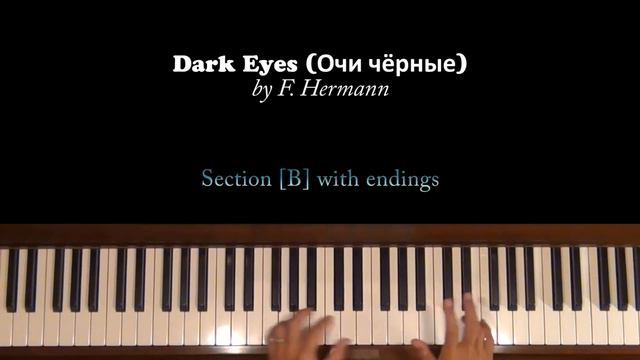 Dark Eyes (Очи чёрные) Piano Cover with separate Tutorial смотреть онлайн