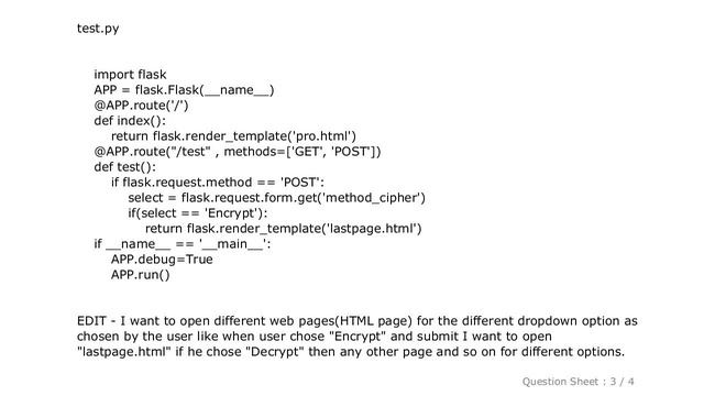 HTML : Flask/Python - handling dropdown to open different HTML pages смотреть онлайн