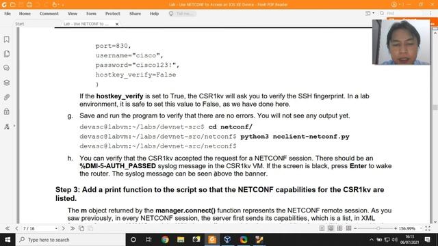 Lab 8.3.6 - Use NETCONF to Access an IOS XE Device смотреть онлайн