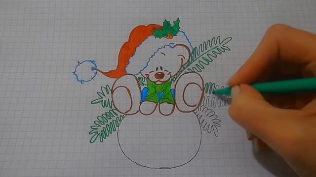 Рисунок Новогодний МИШКА #88 / Picture of Christmas BEAR смотреть онлайн