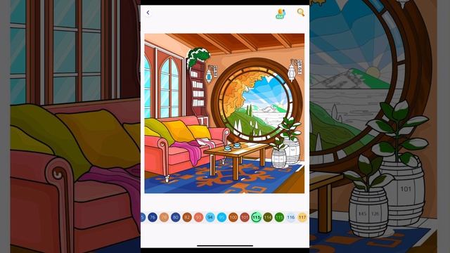 Color with me Living Room with a view Hey Color App #fun #coloring #relaxing #interiors смотреть онлайн