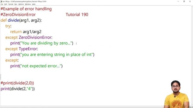 Zero Division Error In Python | Example of Exception Handling | Python Tutorial 190 смотреть онлайн