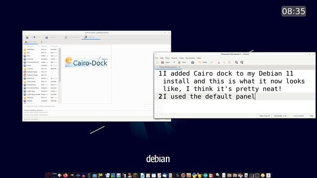 Cairo dock on Debian 11 смотреть онлайн