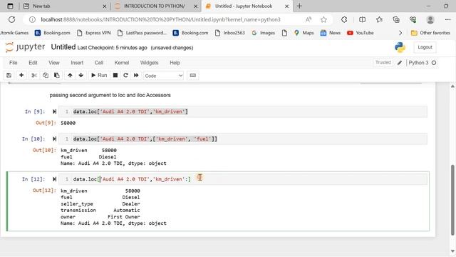 Slicing the data in Python passing second argument in loc and iloc смотреть онлайн