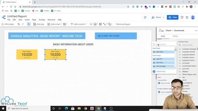 Connecting Google Analytics- Creating Basic Report - Google Data Studio (Part 4) | WsCube Tech смотреть онлайн
