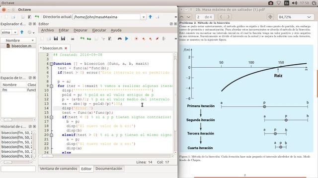 20 - Métodos numéricos con Octave. Bisección. Iterando hasta el mínimo error смотреть онлайн