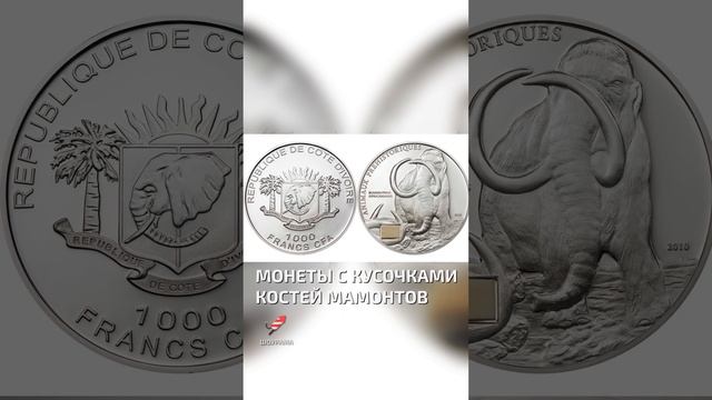 Монеты с кусочками костей мамонтов - интересные факты о деньгах смотреть онлайн