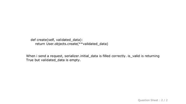 Django : Serializer validated_data is empty even when is_valid is True смотреть онлайн