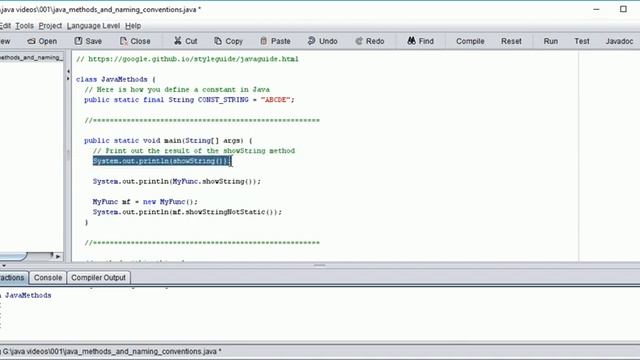 Java style and calling methods from another class смотреть онлайн