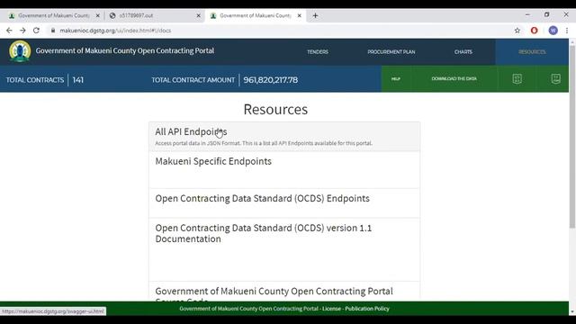 Government of Makueni County Open Contracting Portal - Resources and API information смотреть онлайн