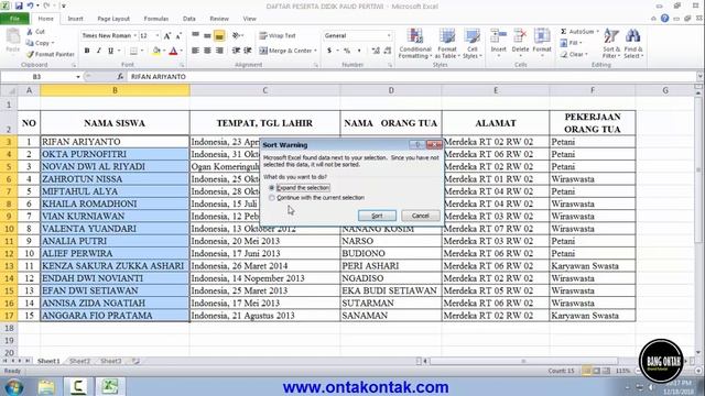 Cara Mengurutkan Data Sesuai Abjad di Excel смотреть онлайн
