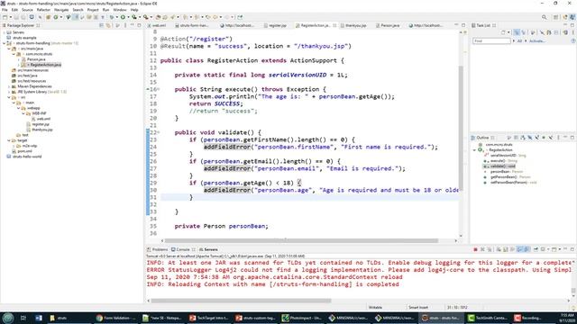 Form Validation Example Apache Struts Tutorial смотреть онлайн