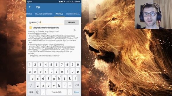 Python 3 on Android using Pydroid