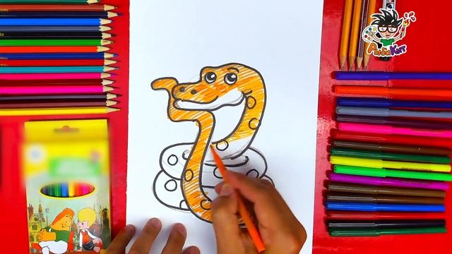 Удав из мультика 38 попугаев - рисунки для детей