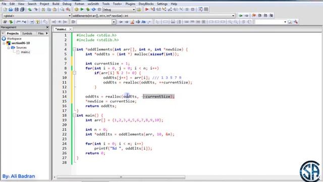C Programming Exercise Return Odd Numbers In an Array using realloc Must Watch English смотреть онлайн
