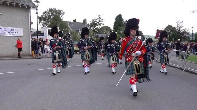 Scotland The Brave As Ballater Pipe Band Lead The Parade To The 2019 Braemar Gathering Opening.
