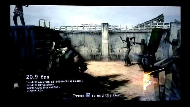 Intel Atom x5-Z8500 gaming resident evil 5 [ biohazad 5 ] benchmark смотреть онлайн