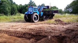 Поездка за песком на мтз 82 с куном и газ 66