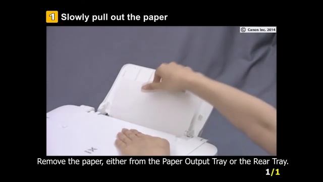PIXMA MG2924: Removing a jammed paper: paper can be seen смотреть онлайн