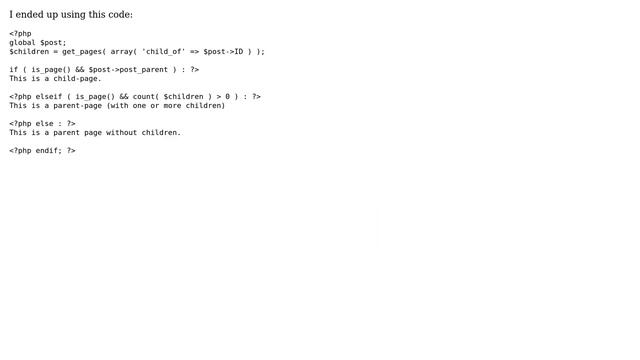 Wordpress: Show content if parent page has children (3 Solutions!!) смотреть онлайн