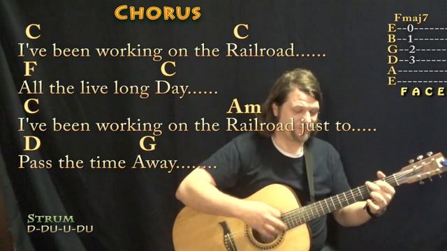 I've Been Working On The Railroad (Kid Song) Strum Guitar Cover Lesson in C - Chords/Lyrics - Slow смотреть онлайн