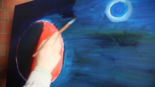 How to Draw MARS, STARS AND EARTH - painting /Живопись маслом МАРС, ЗВЕЗДЫ И ЗЕМЛЯ. ART. смотреть онлайн