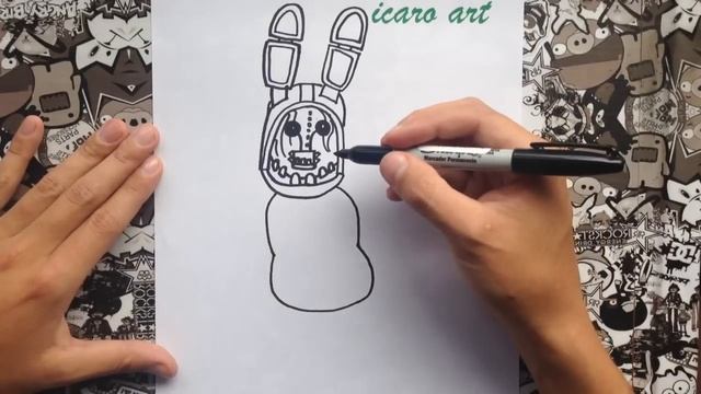 Como Dibujar A Old Bonnie | How To Draw Old Bonnie | Como Desenhar Old Bonnie
