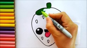 Как нарисовать клубнику - How To Draw a Strawberry