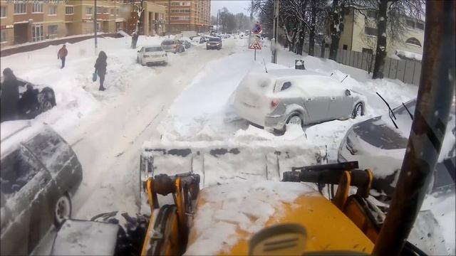 Excavator work through the snow! смотреть онлайн